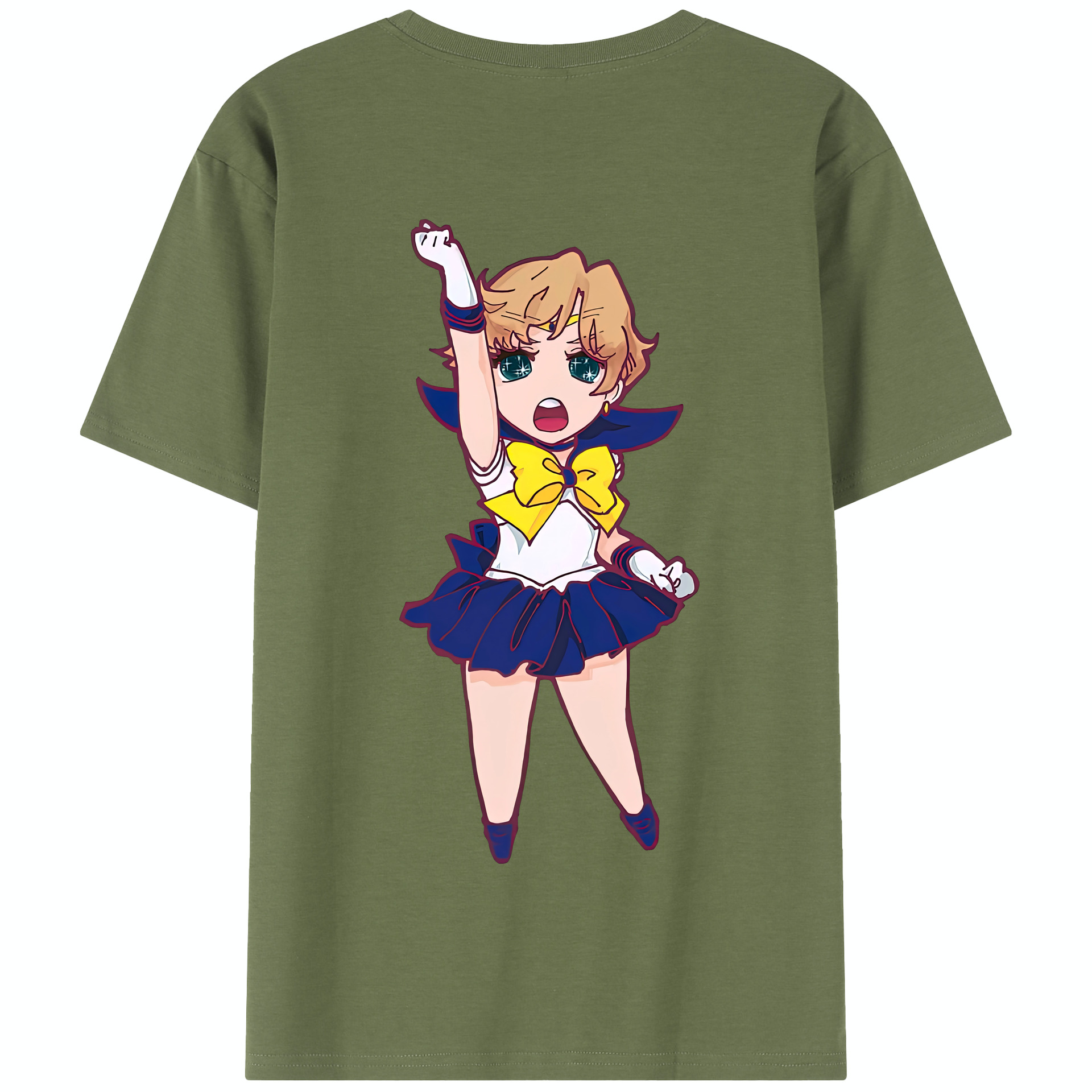 （画像用） 美少女戦士セーラームーン 天王はるか Sailor Moon Tenoh Haruka 綿100％半袖Tシャツ（背面プリント）